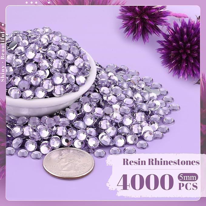 4000PCS 5mm Resin Rhinestones in Bulk, Bedazzling Flatback Crystals Rhinestones - Image 2