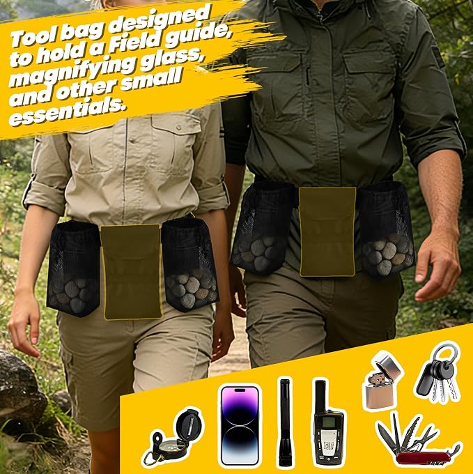 Rock Collecting Bag, Adjustable Rock Waist Bags - Image 6