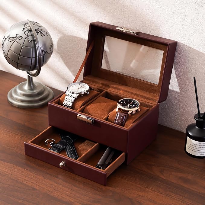 ProCase Watch Box, 3 Slot Watches Display Case - Image 5