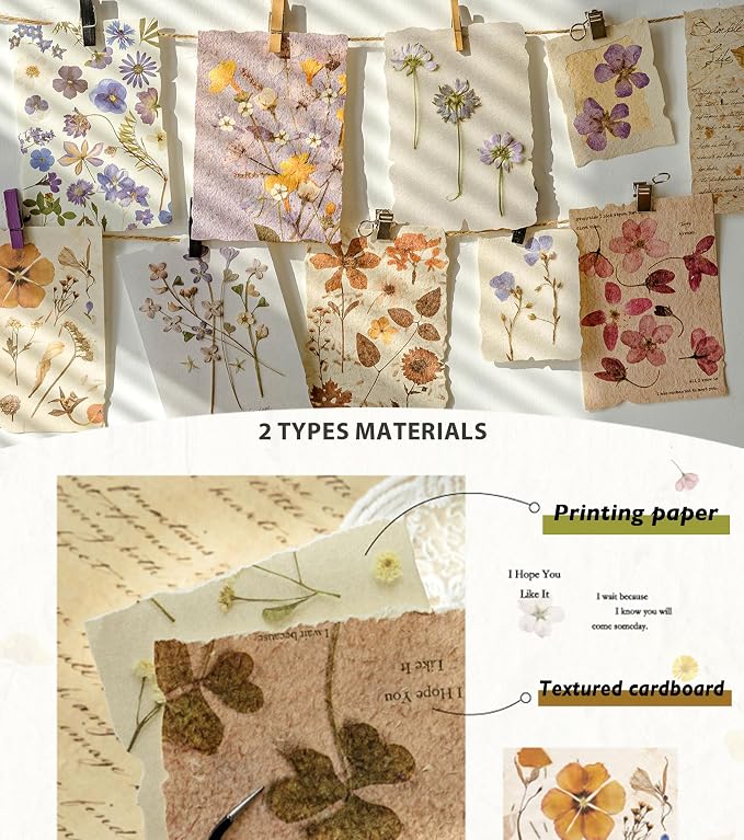 120Pcs Floral Textured Scrapbook Paper - Image 5