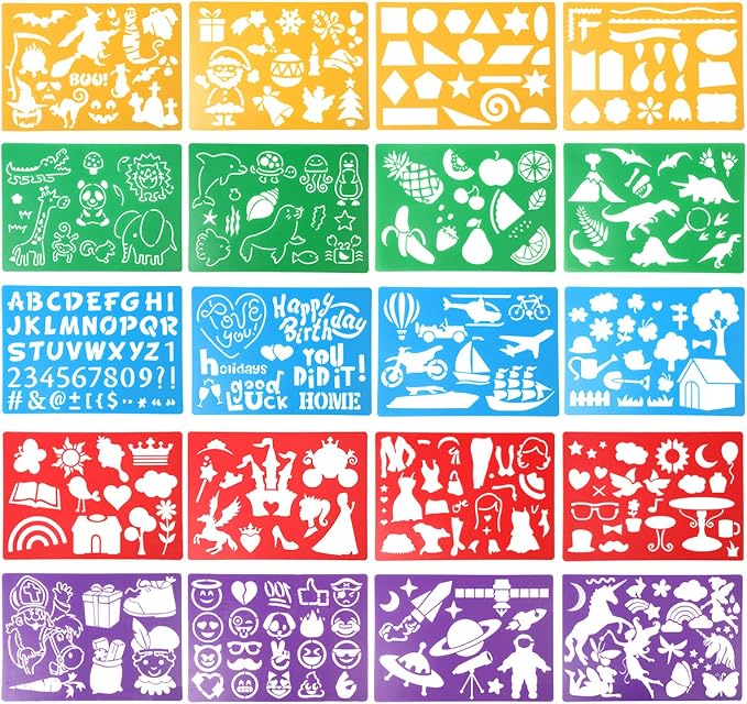 HADDIY Kids Drawing Stencils Set by HADDIY