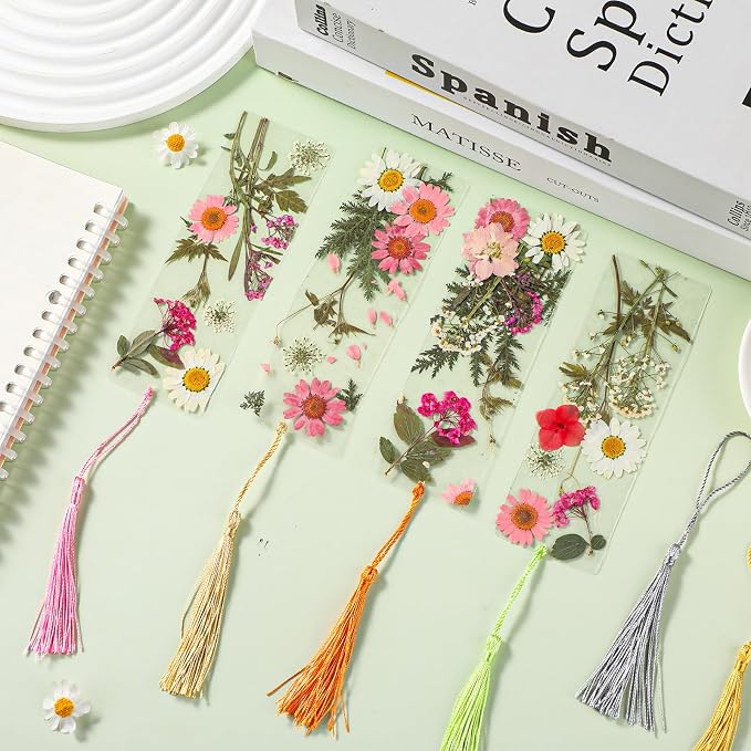 20 Sets Dried Flower Bookmark Making Kit Transparent Bookmark DIY Projects - Image 6