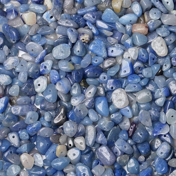LAIDANLA Blue Aventurine 400pcs Natural Chip Stone Beads 5-8mm Healing Crystal by LAIDANLA