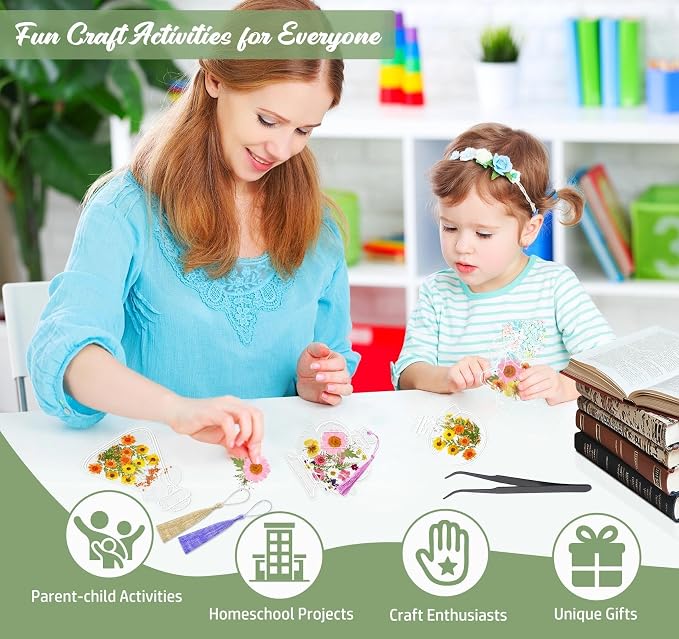 50 Pcs Bookmark Making Kit Transparent, Book Marks DIY Dried Flower Set - Image 6