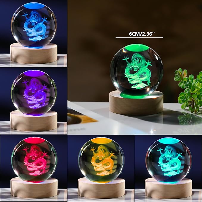 3D Dragon Crystal Ball 60mm - Image 3