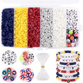 Red White and Blue Clay Beads, Clay Beads by Funtopia