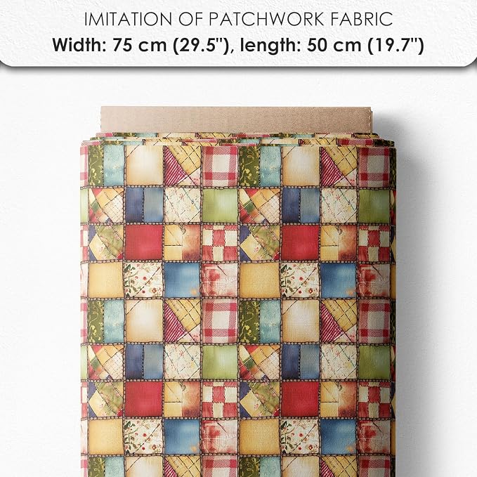 Patchwork Globe Cotton Fabric Panel – 6 Designs + Bonus Sheet 29.5×19.6 inch - Image 7