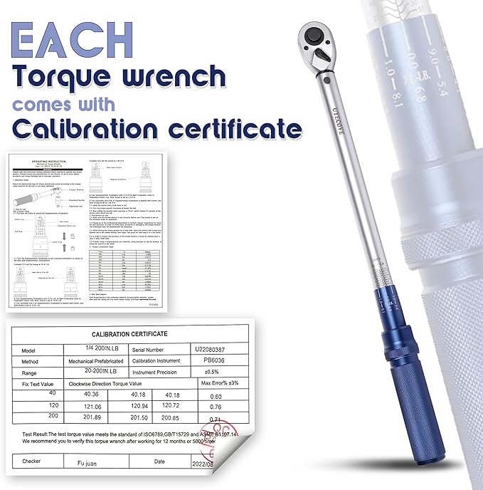 1/2-Inch Drive Click Torque Wrench, Torque Wrench 1/2 Drive 10-160FT.LB/13.6-217N.M with a XIPE Storage Tray