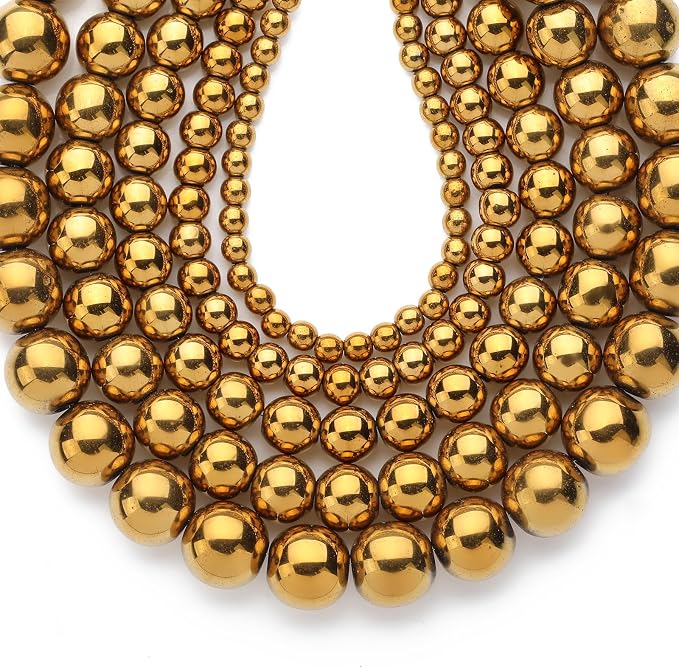 Zenkeeper 108Pcs Gold Hematite Spacer Loose Beads Bulk by Zenkeeper