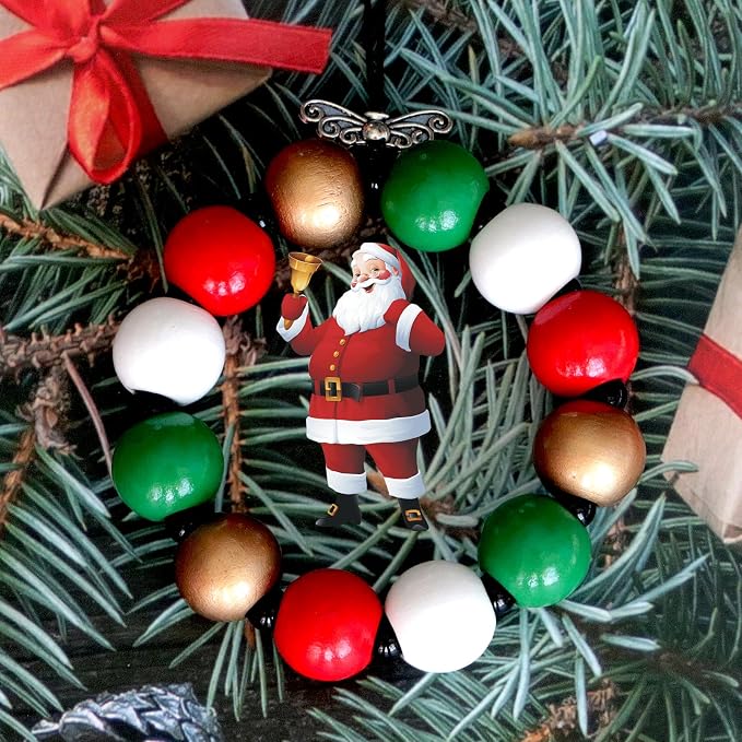 240Pcs Christmas Wood Beads 16mm - Image 3