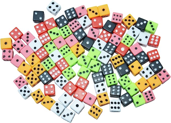SmartDealsPro 100 Assorted D6 Mini Tiny Dice Game Dot Square Dice - Image 3