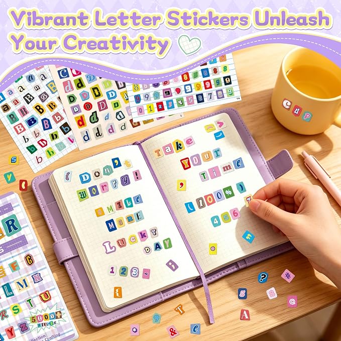 5000+ Letter Stickers for Scrapbooking Junk Journal Supplies Craft Decor | - Image 4