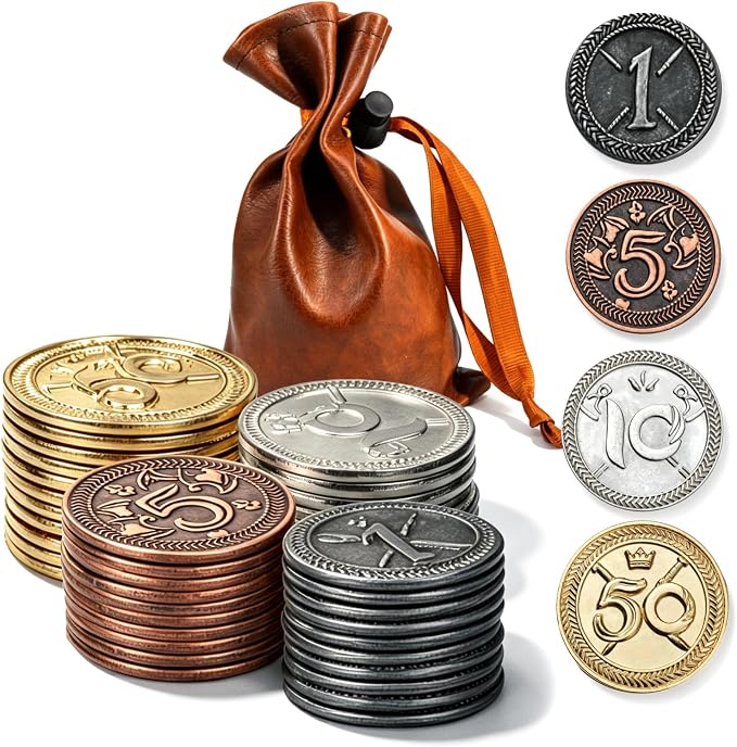 Metal Coin Set with Leather Organizer - Image 2