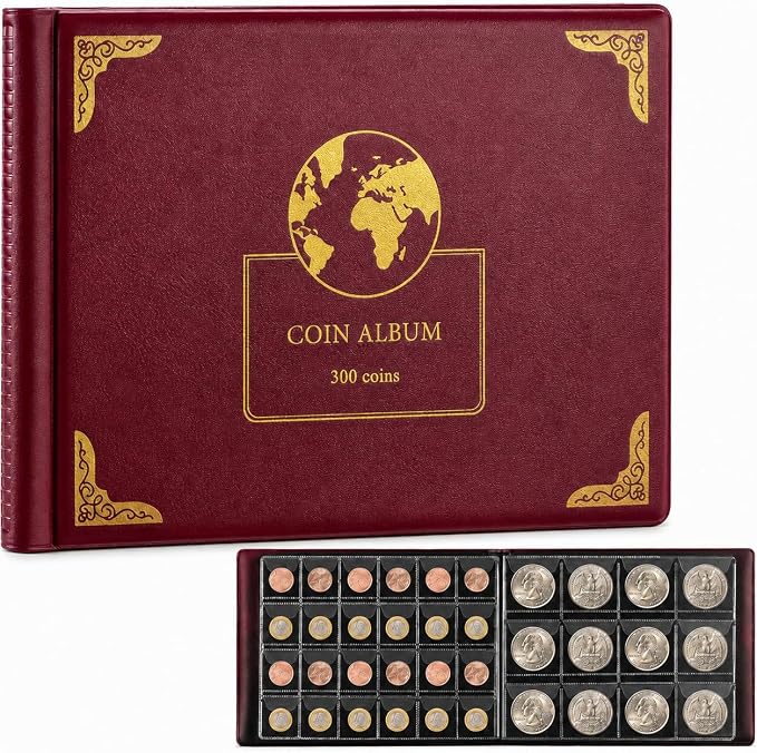 Coin Collection Supplies Holder Book by APTBYTE