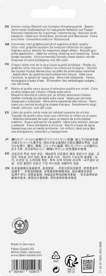 Faber-Castell 3 Count Pitt Graphite Matte Tin - Image 2