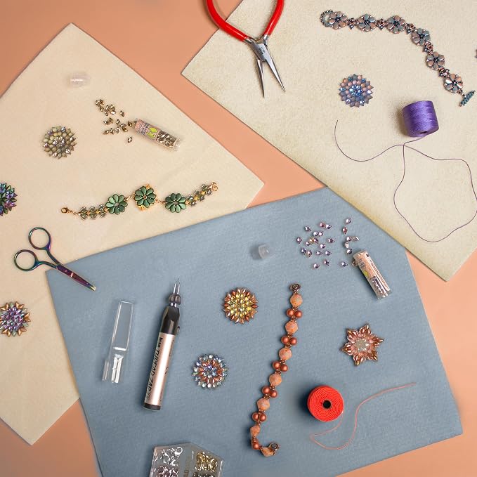 The Beadsmith Beading Mats Set | Double-Sided Stringing Work Mats, Wrinkle-Free - Image 4