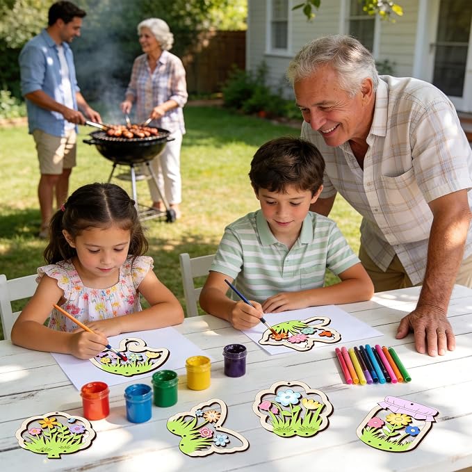 12PCS Spring Wind Chime Kit, Make Your Own Hollow Out Floral Wind Chime DIY - Image 2