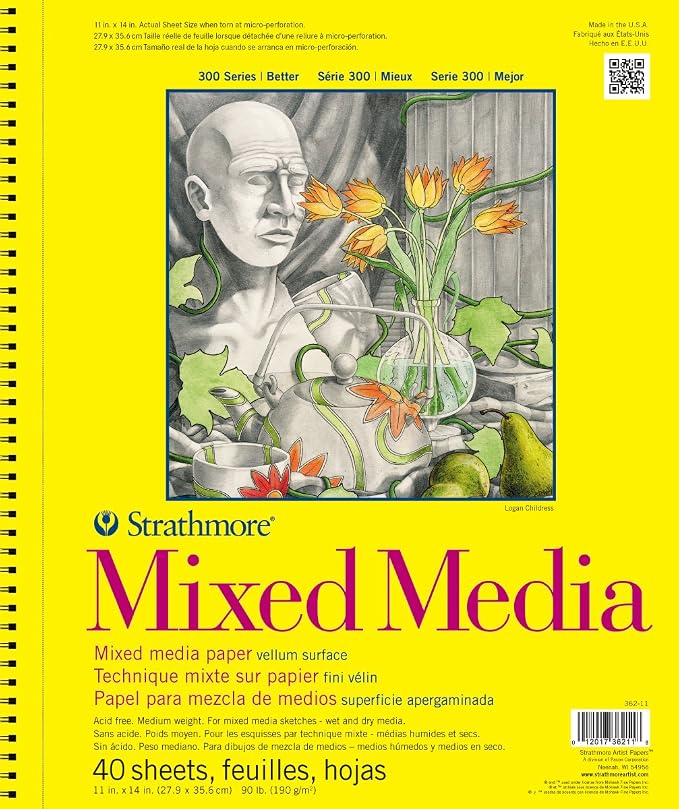 Strathmore 300 Series Mixed Media Paper Pad, Side Wire Bound, 11x14 inches by StrathmorePaper