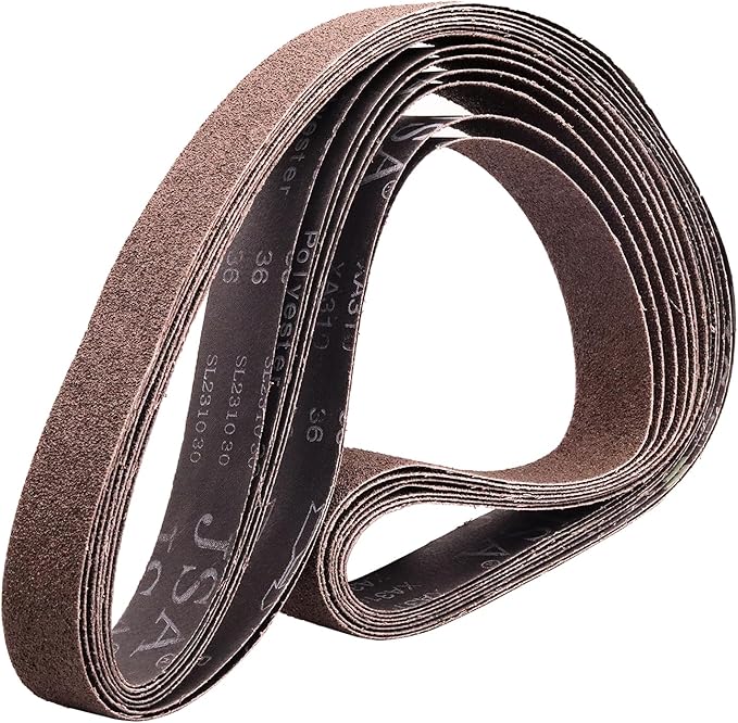 2 x 72 Inch Sanding Belts, 60/80/120/240/400/600 Grit Aluminum Oxide Metal Sanding Belts Assortment, 2x72 Grinding Belts for Knife Sharpening Metal Working, 6 Pack(2x72in)