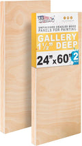 U.S. Art Supply 24" x 60" Unfinished Cradled Wood Panels by USArtSupply