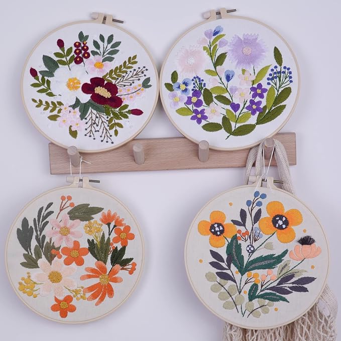 Bonroy 4 Sets Embroidery Set for Beginners Art Crafts Easy Sewing Includes - Image 7