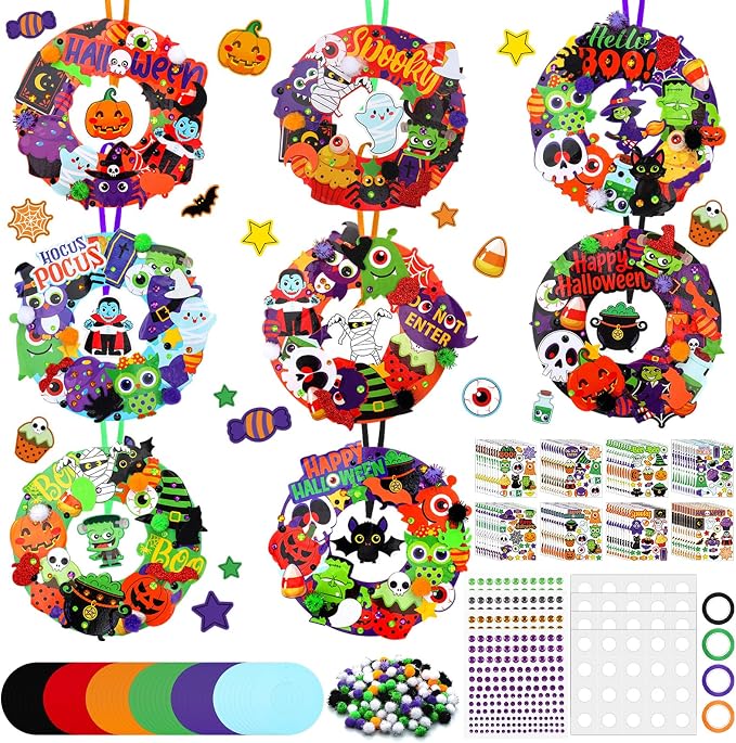 Hollowfly 48 Sets Halloween Wreath Craft Kits by Hollowfly