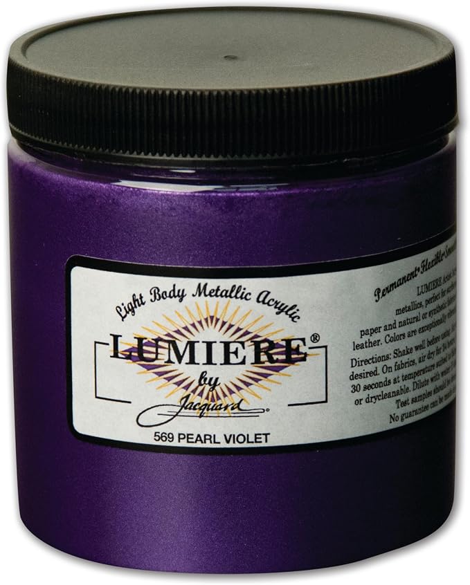 Jacquard Lumiere 8oz Fabric Paint Pearlescent Violet by Jacquard