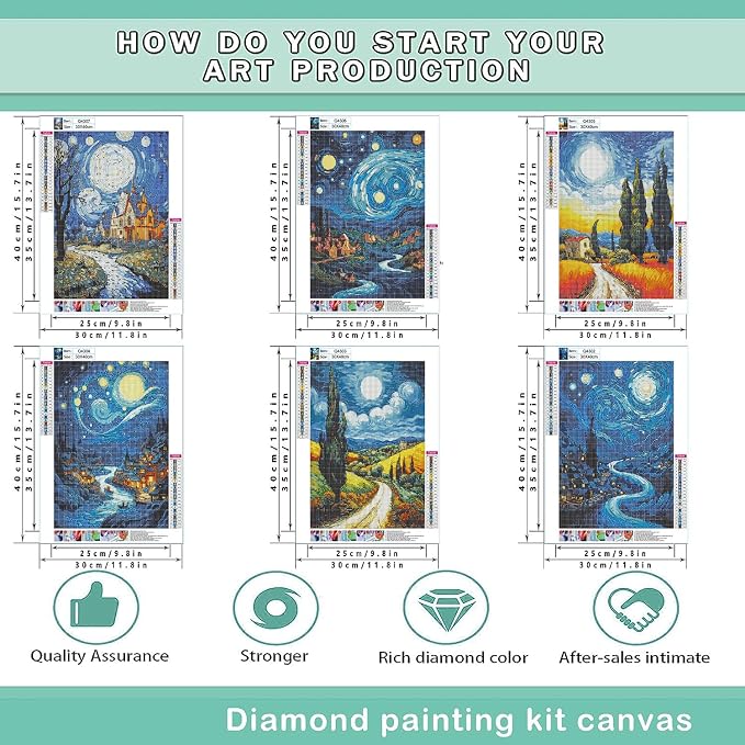 Leatrice 6PCS Van Gogh Landscape Diamond Art Kits - Image 2