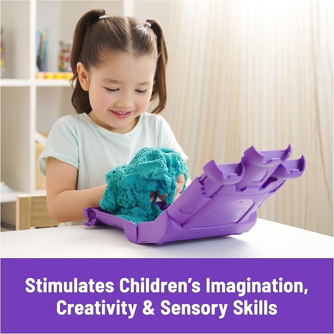 Kinetic Sand, Castle Case with 1lb Teal Play Sand & Storage Container, Sensory - Image 9