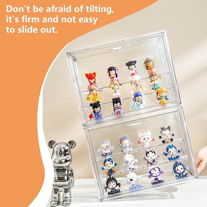 Attelite Acrylic Display Case for Collectibles 3-Tier Adjustable 2Pack | - Image 4