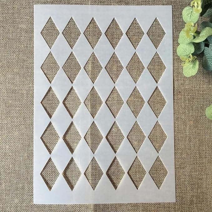 TIAMECH A4 Reusable Checkerboard Harlequin Stencil - Image 4