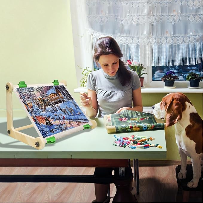 2 Pack Adjustable Wooden Embroidery Stands - Image 6