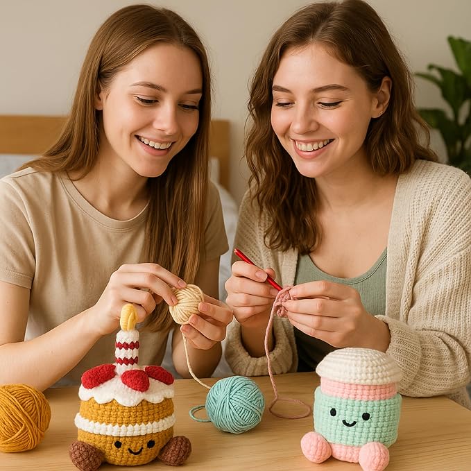 HOUSE CREATIVITY Crochet Kit for Beginners – Create a Cute Cake & Coffee Scene - Image 6