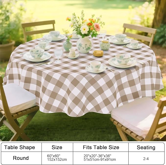 Smiry Plastic Table Cloth, Waterproof Vinyl Tablecloth - Image 7