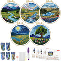 ERKOON 5 Sets Embroidery Kit for Beginners, Butterfly Cross Stitch Set for by ERKOON
