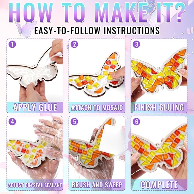 Honeydak 6 Sets DIY Glass Mosaic Tiles - Image 3