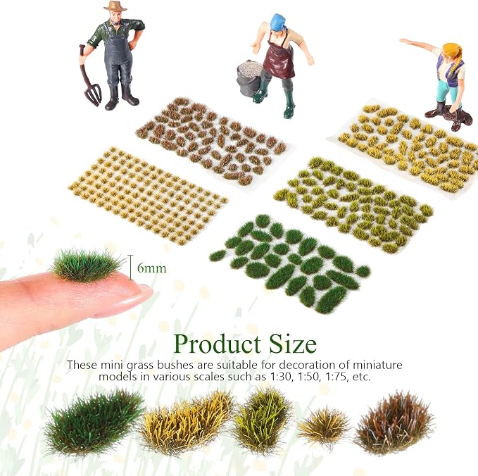 288 Pcs Static Grass Tuft Flower Cluster Vegetation Groups Self Adhesive - Image 2