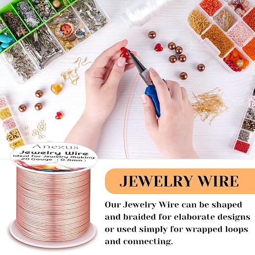 anezus 20 Gauge Jewelry Wire, 28 Yards Craft Wire Tarnish Resistant Copper - Image 4