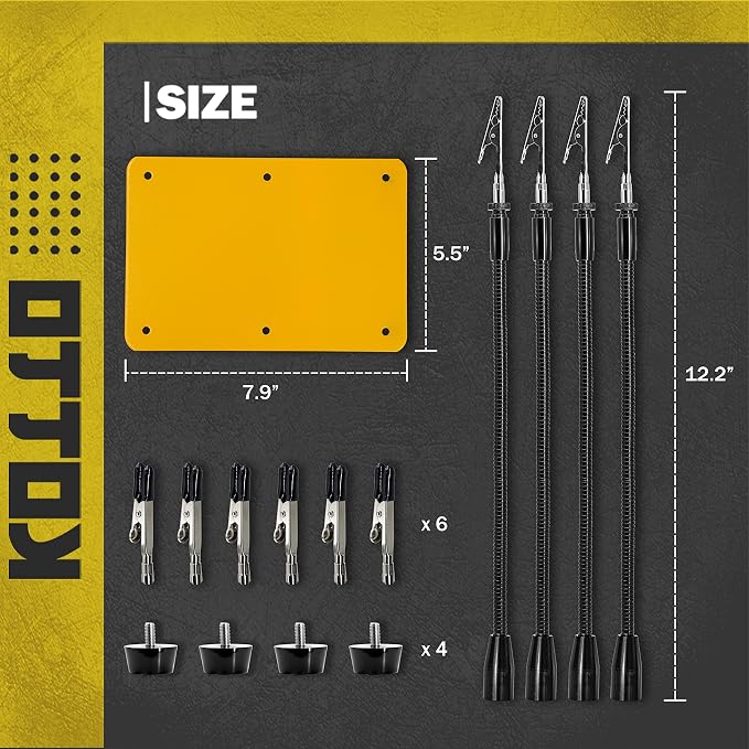 KOTTO Helping Hands Soldering, Third Hand Soldering Tool PCB Holder Four Arms - Image 3