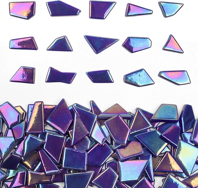 Youway Style Iridescent Cobalt Blue Glass Mosaic Tiles by YouwayStyle