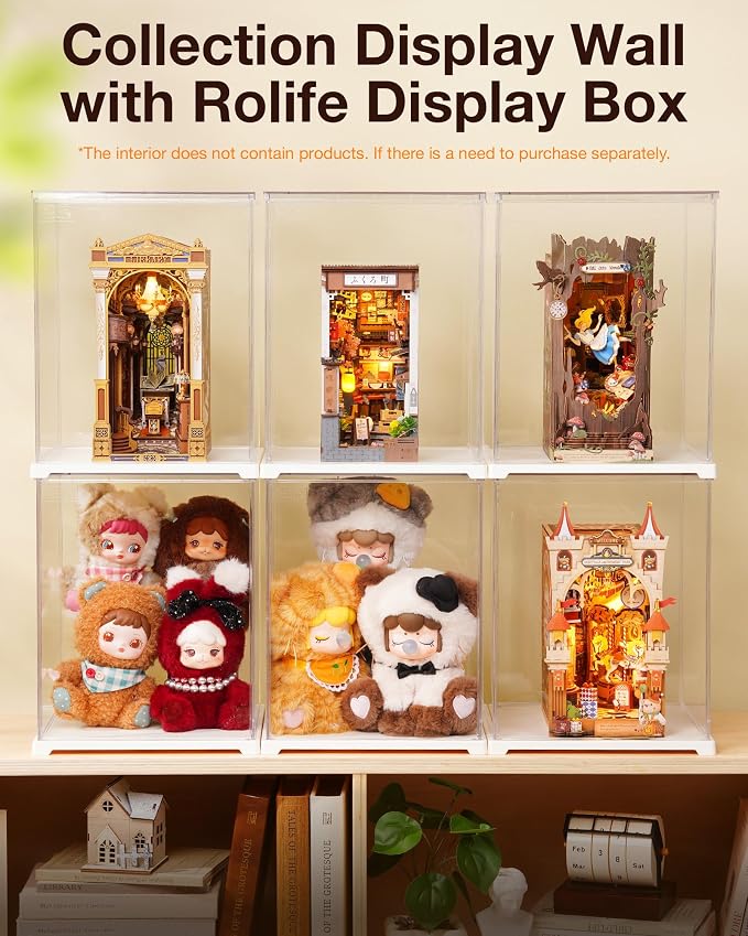 Rolife Dust Cover for DIY Miniature House, 9.8 x 9.8 x 12.2 Inches Clear - Image 8