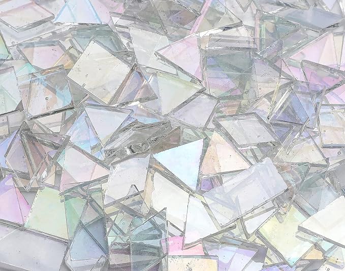 Lanyani Iridescent Mosaic Tiles 200 Pieces Bulk Stained Glass Tile - Image 2