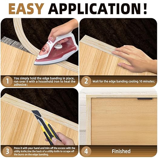 GSCIT Club Oak Edge Banding, 5/8 inch x 100ft roll of Veneer Edge Banding -Pre-glued Flexible, Real Wood Tape Banding for Cabinet Repair Furniture Restoration