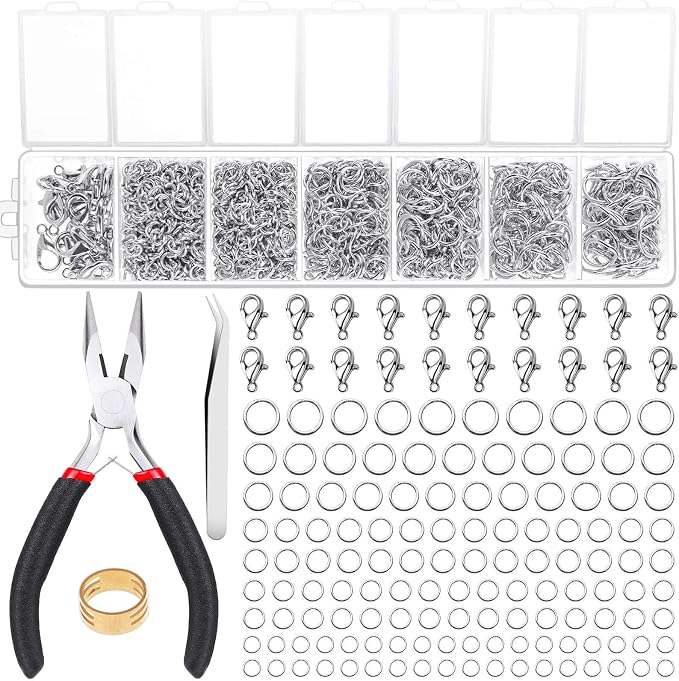 Paxcoo 1500Pcs Silver Jump Rings by PAXCOO