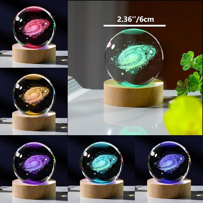 3D Galaxy Crystal Ball Night Light - Image 3