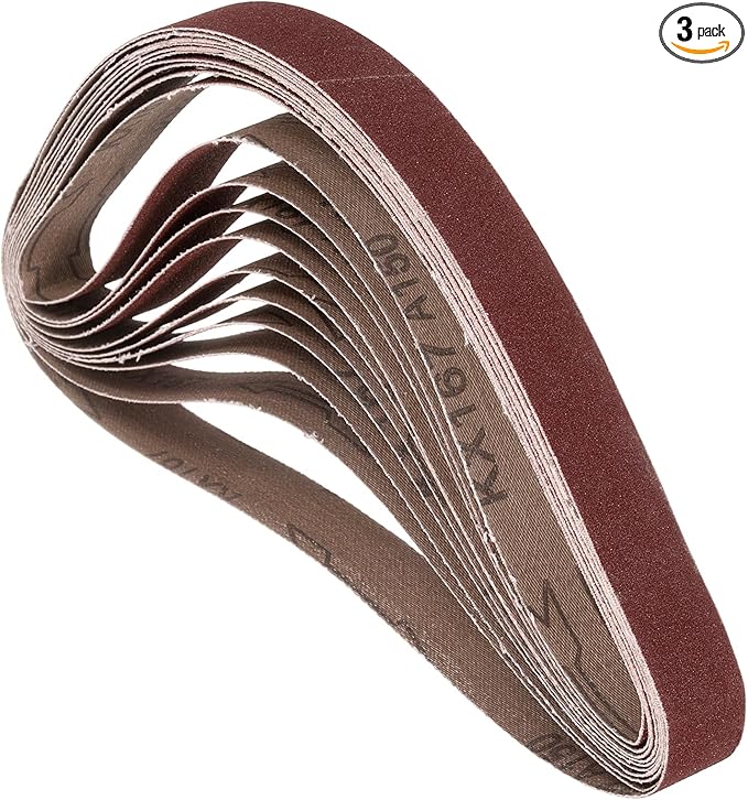 3 Pcs Sanding Belts 1 x 30 Inch 150 Grit Aluminum Oxide Abrasive Sandpaper for Belt Sander Metal Grinding Wood Working Weld Rust Removal