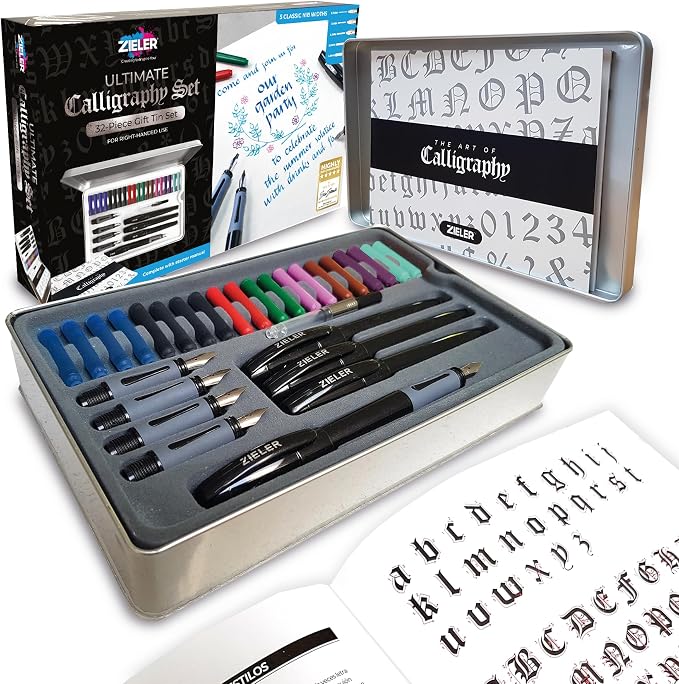 Zieler Ultimate Calligraphy Pen Gift Set, in a Tin Gift Box by Zieler