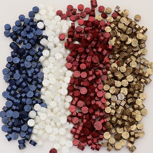 Antique Gold 300 Pcs Wax Seal Beads, Sealing Wax Beads, Refilling Octagon Wax - Image 4