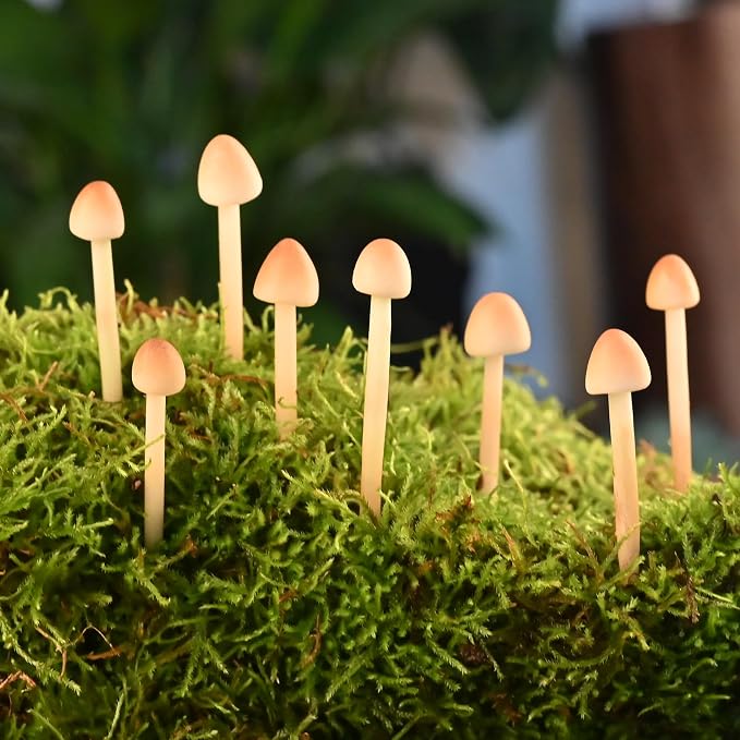 16-Pack Mini Mushrooms for Crafts by Mumutie