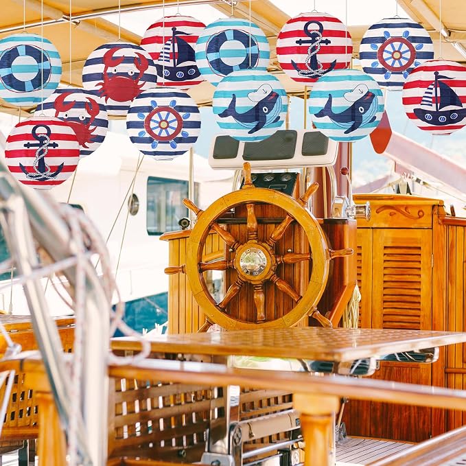 Panelee 12 Pcs Nautical Birthday Party Decorations Anchor Sailor Boat Cruise - Image 5